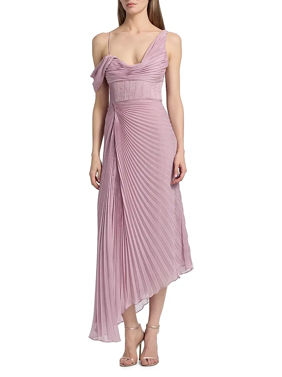Amur Women's Joelle Pleated Draped Gown | Thumbnail 3 Amur Women's Joelle Pleated Draped Gown | Thumbnail 3