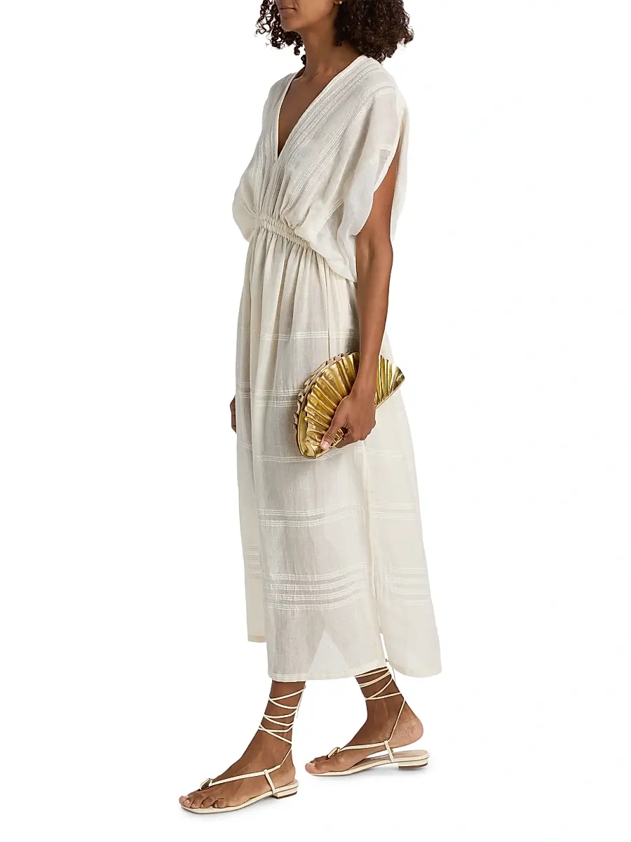 Lemlem Women's Leila Striped Cotton Midi-Dress | Thumbnail 4 Lemlem Women's Leila Striped Cotton Midi-Dress | Thumbnail 4