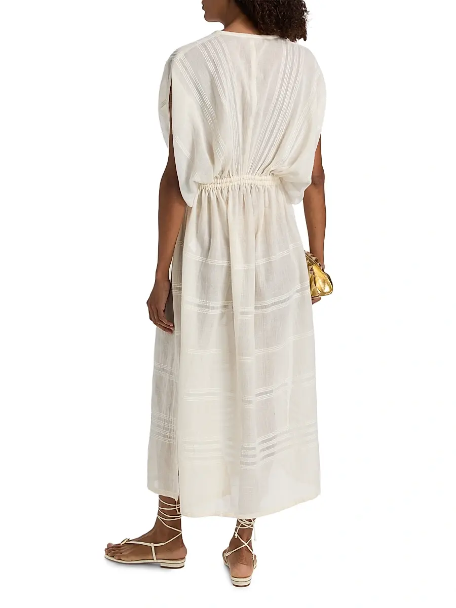 Lemlem Women's Leila Striped Cotton Midi-Dress | Thumbnail 5 Lemlem Women's Leila Striped Cotton Midi-Dress | Thumbnail 5