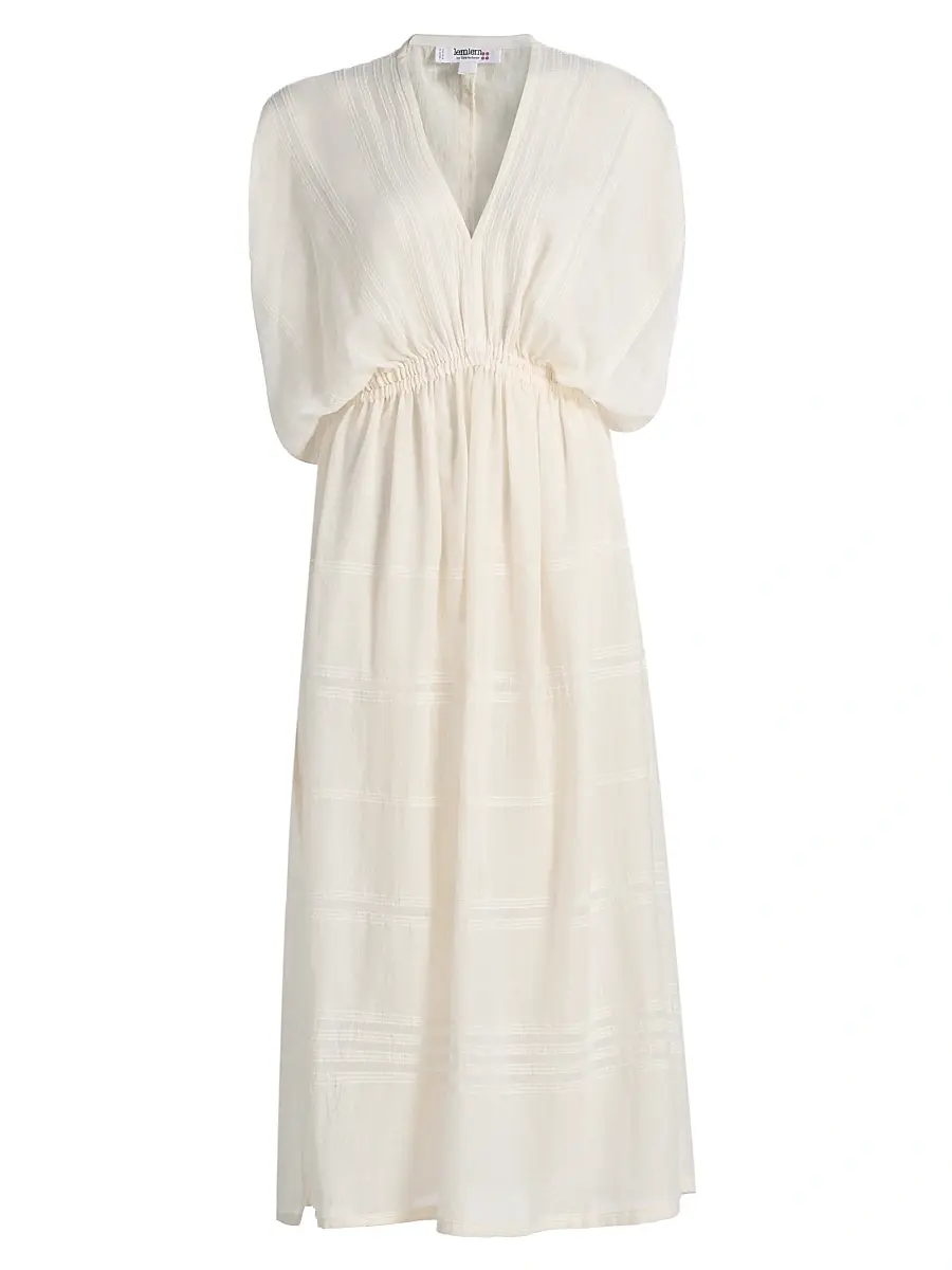 Lemlem Women's Leila Striped Cotton Midi-Dress - Lacee Cream - Size Large | Image 1 Lemlem Women's Leila Striped Cotton Midi-Dress - Lacee Cream - Size Large | Image 1