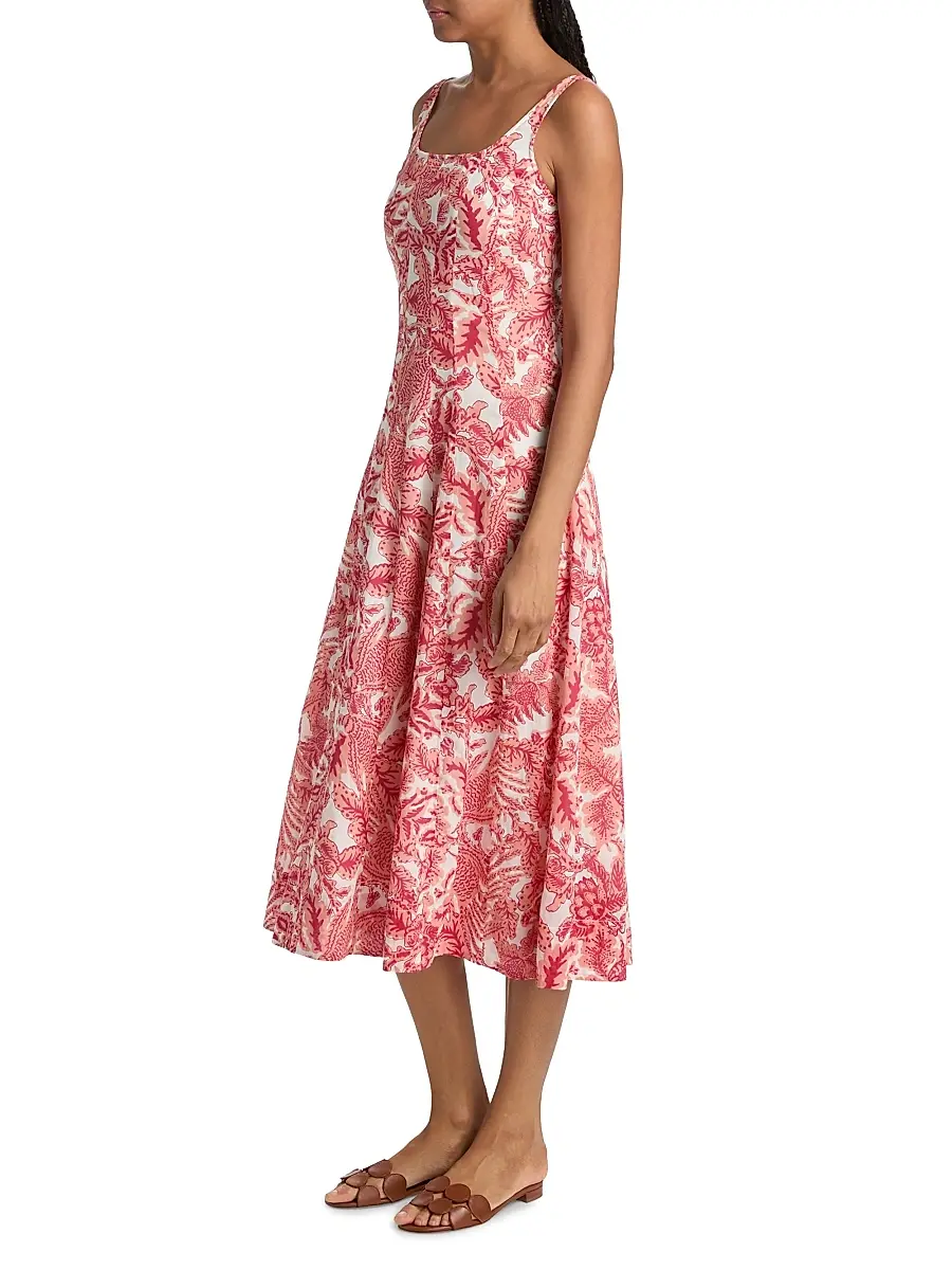 Ro's Garden Women's Camillie Floral Cotton Midi-Dress | Thumbnail 4 Ro's Garden Women's Camillie Floral Cotton Midi-Dress | Thumbnail 4