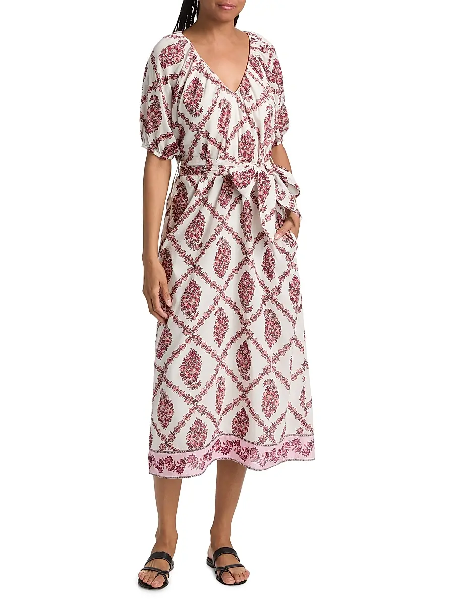 Ro's Garden Women's France Floral Cotton Maxi Dress | Thumbnail 2