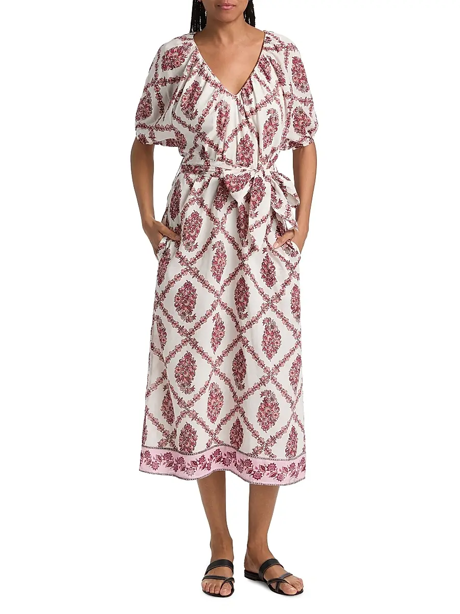 Ro's Garden Women's France Floral Cotton Maxi Dress | Thumbnail 3