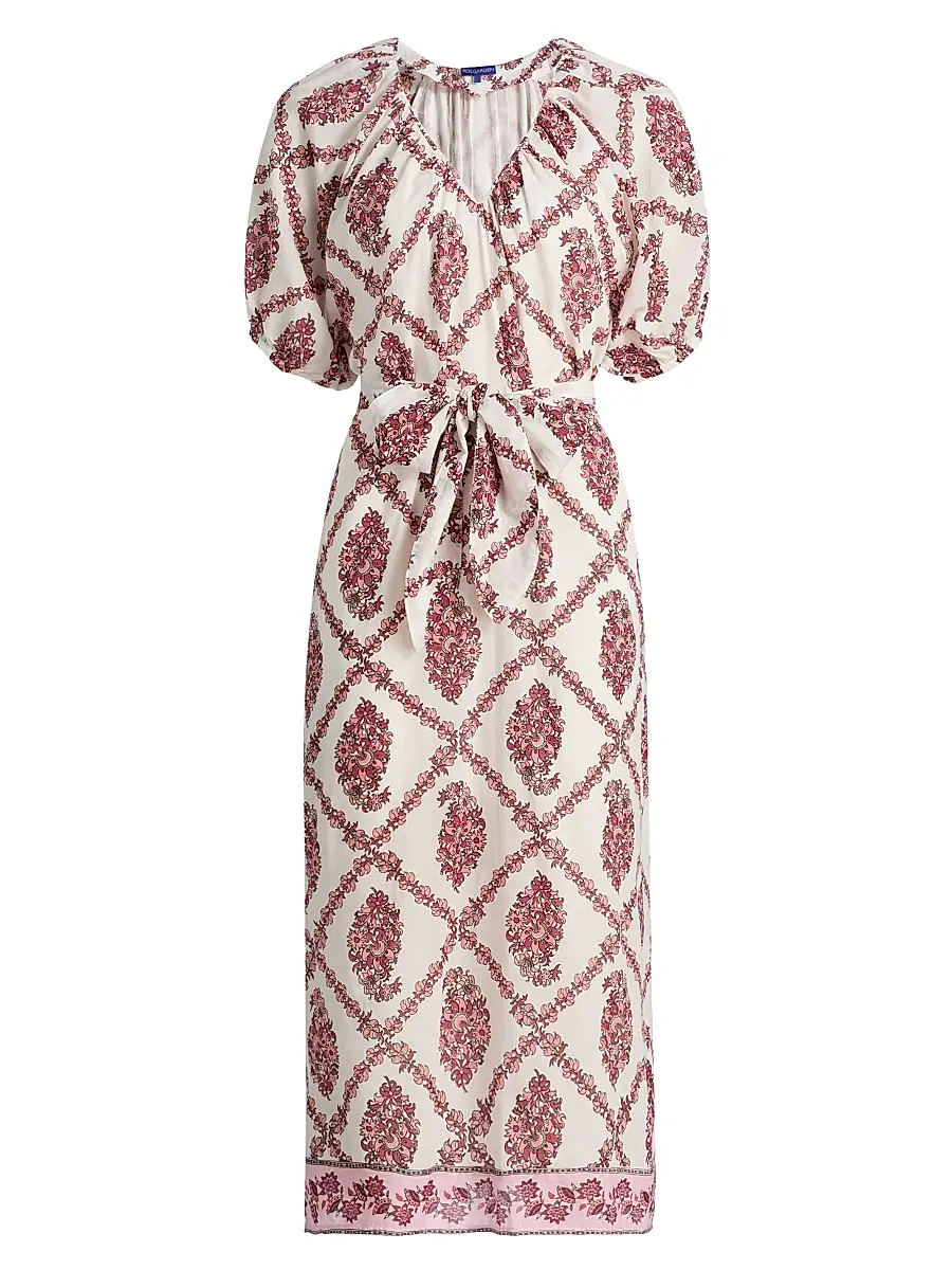 Ro's Garden Women's France Floral Cotton Maxi Dress - Pink Dilshan - Size XL | Image 1 Ro's Garden Women's France Floral Cotton Maxi Dress - Pink Dilshan - Size XL | Image 1