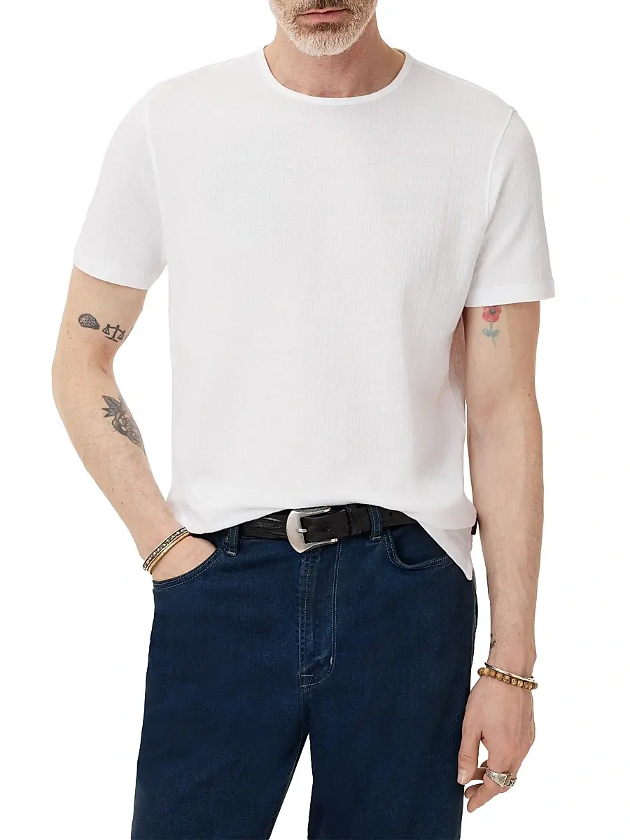 JOHN VARVATOS Men's Stanley Textured Pima Cotton T-Shirt | Thumbnail 3