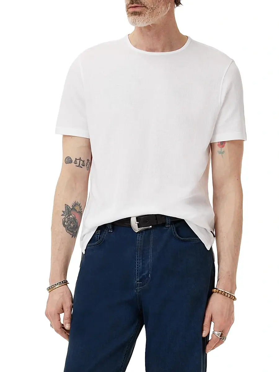 JOHN VARVATOS Men's Stanley Textured Pima Cotton T-Shirt | Thumbnail 4