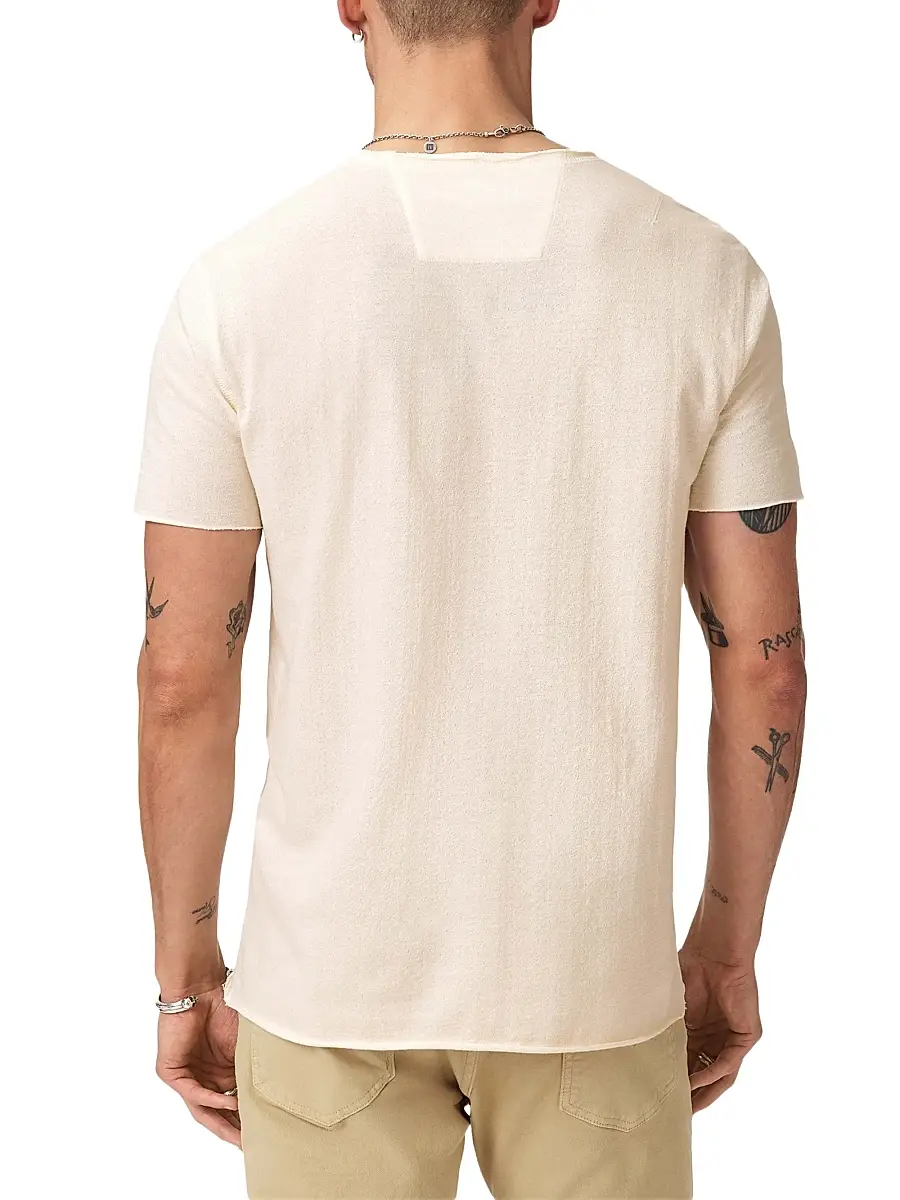 JOHN VARVATOS Men's Beware Raw-Edge Crewneck T-Shirt | Thumbnail 4