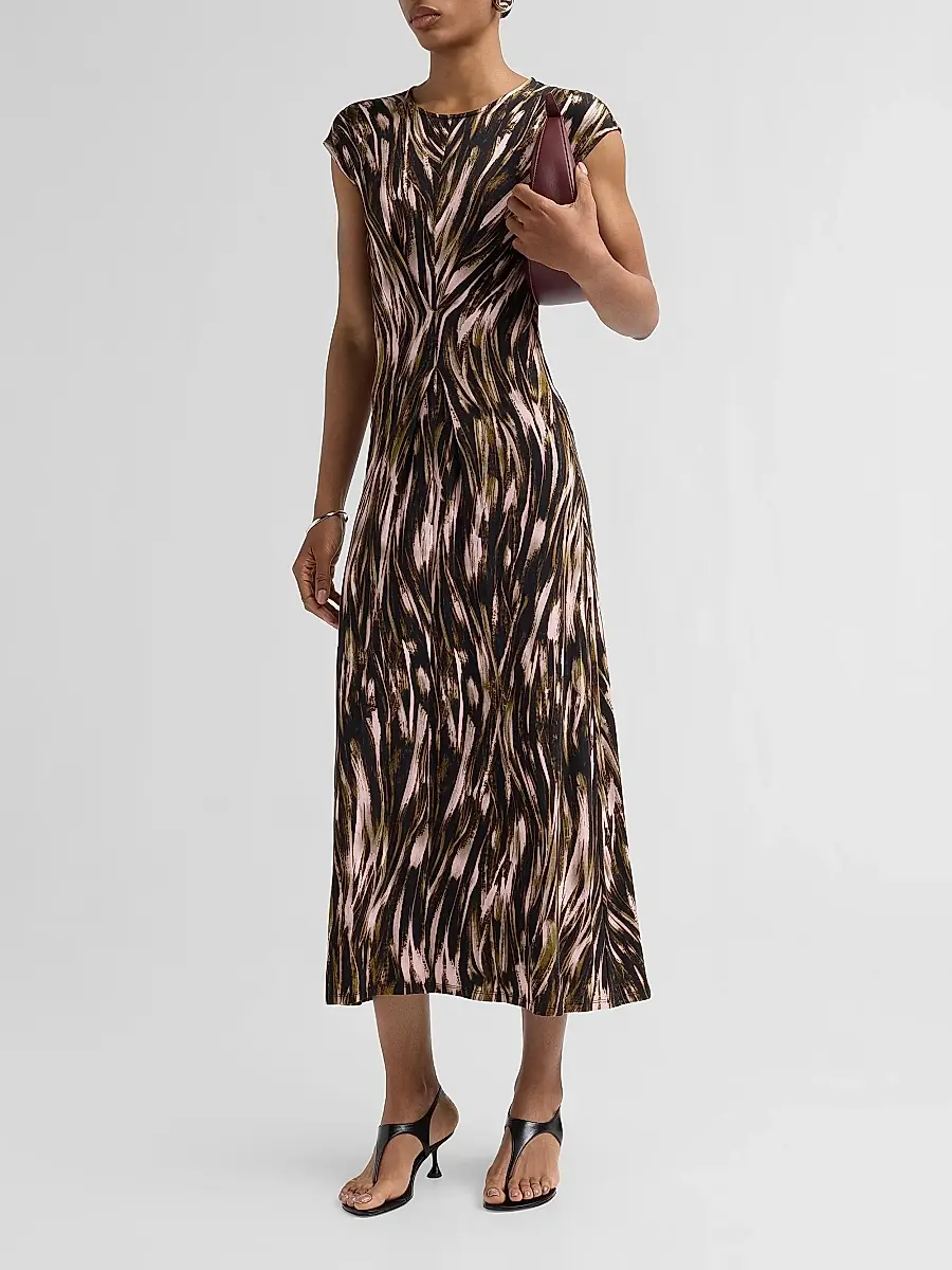 Proenza Schouler White Label Women's Miranda Printed Jersey Midi Dress | Thumbnail 4 Proenza Schouler White Label Women's Miranda Printed Jersey Midi Dress | Thumbnail 4