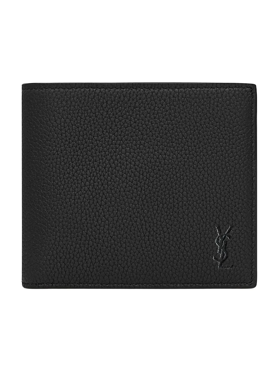 Saint Laurent Men's Cassandre Shadow Leather Wallet with Coin Purse - Black