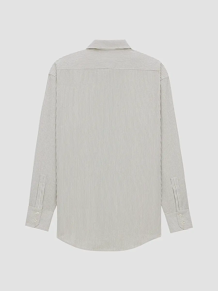 Saint Laurent Women's Cassandre Shirt in Striped Cotton Poplin | Thumbnail 2