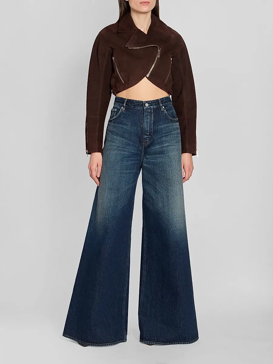 Alaïa Women's Faded High-Rise Palazzo Jeans | Thumbnail 2