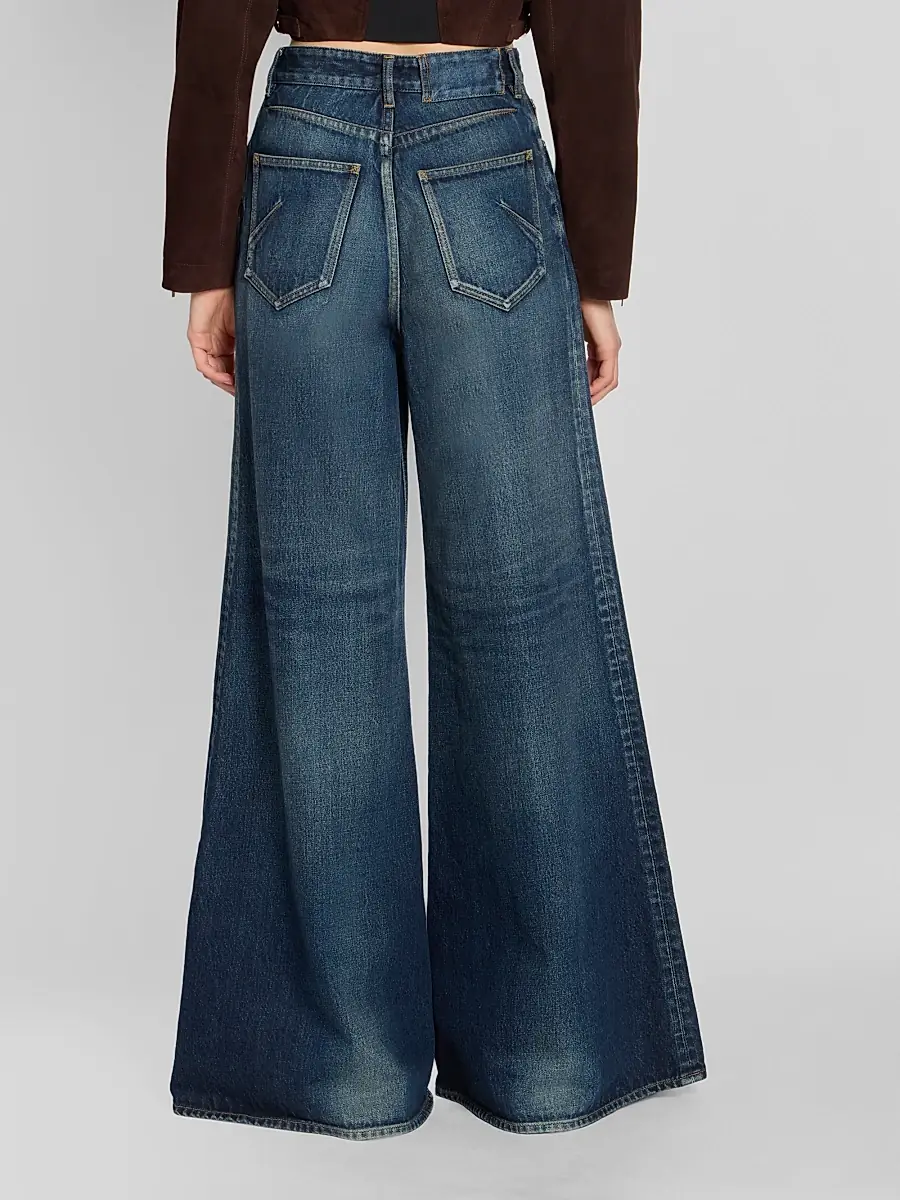 Alaïa Women's Faded High-Rise Palazzo Jeans | Thumbnail 3