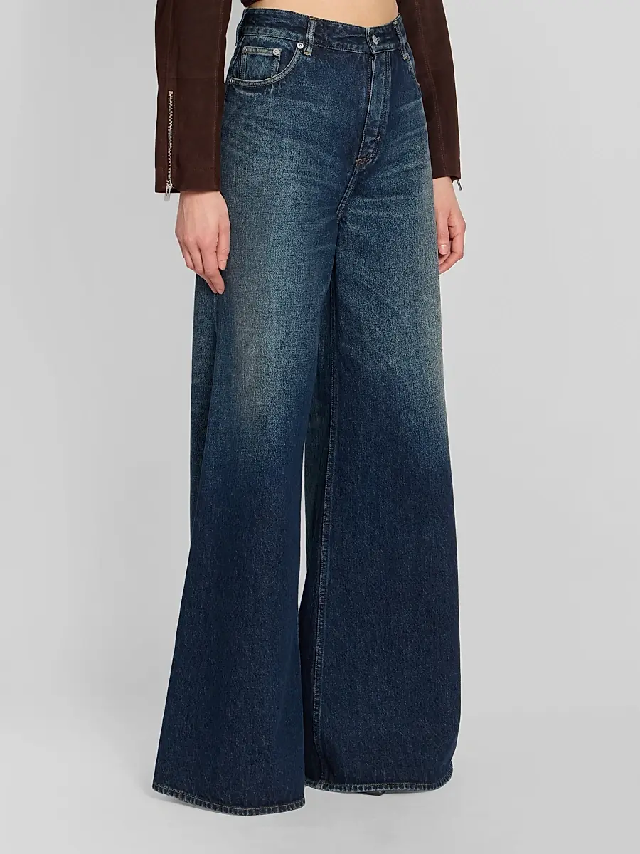 Alaïa Women's Faded High-Rise Palazzo Jeans | Thumbnail 4