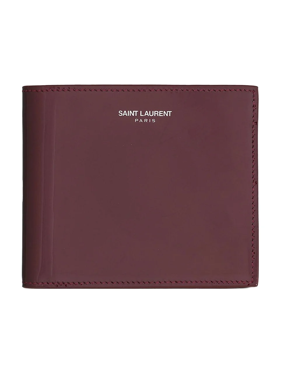 Saint Laurent Men's East-West Wallet in Patent Leather - Bordeaux