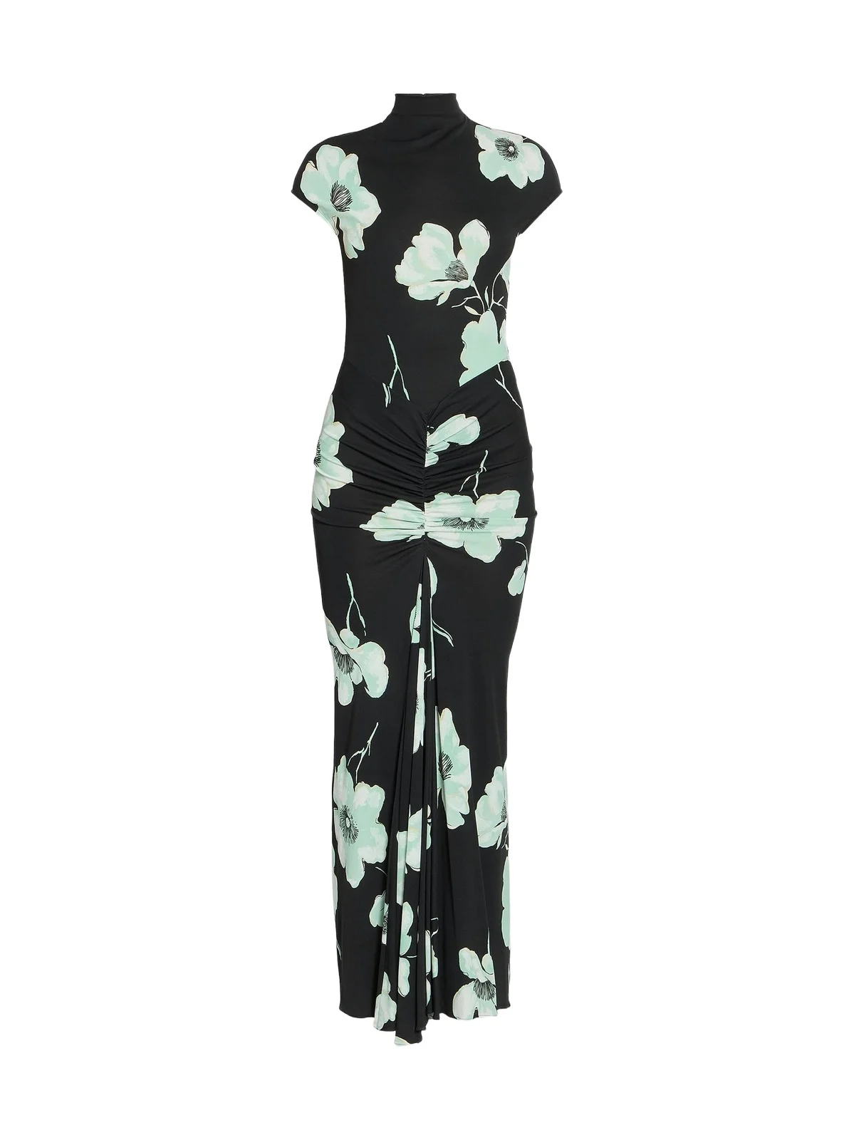 Women's Floral Jersey Draped Maxi Dress Women's Floral Jersey Draped Maxi Dress