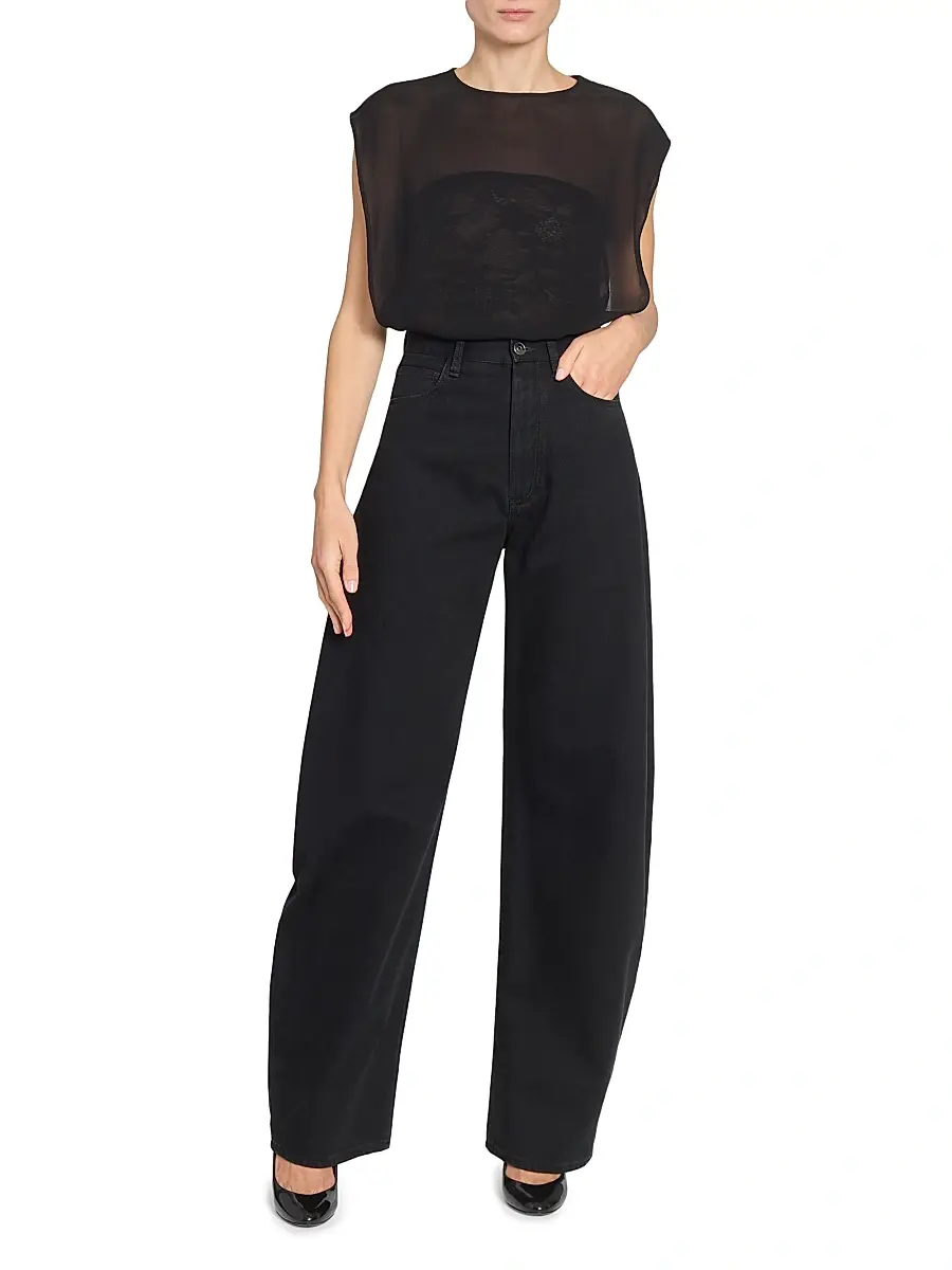 Alaïa Women's Round High-Rise Denim Jeans | Thumbnail 2 Alaïa Women's Round High-Rise Denim Jeans | Thumbnail 2