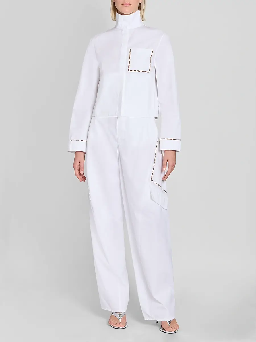 Alaïa Women's Ladder Stitch Poplin Cotton Shirt | Thumbnail 2
