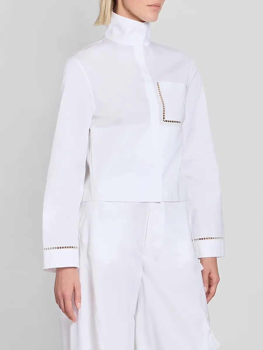 Alaïa Women's Ladder Stitch Poplin Cotton Shirt | Thumbnail 4