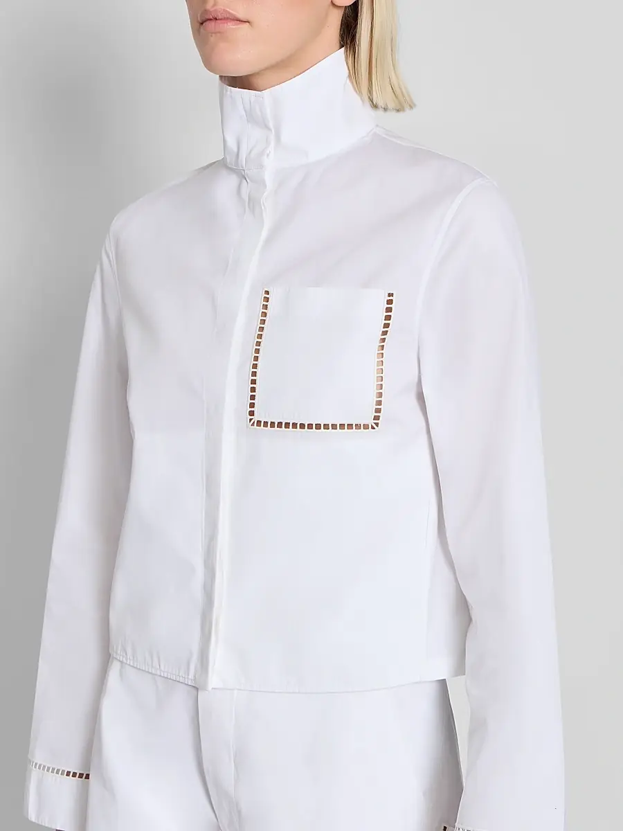 Alaïa Women's Ladder Stitch Poplin Cotton Shirt | Thumbnail 5