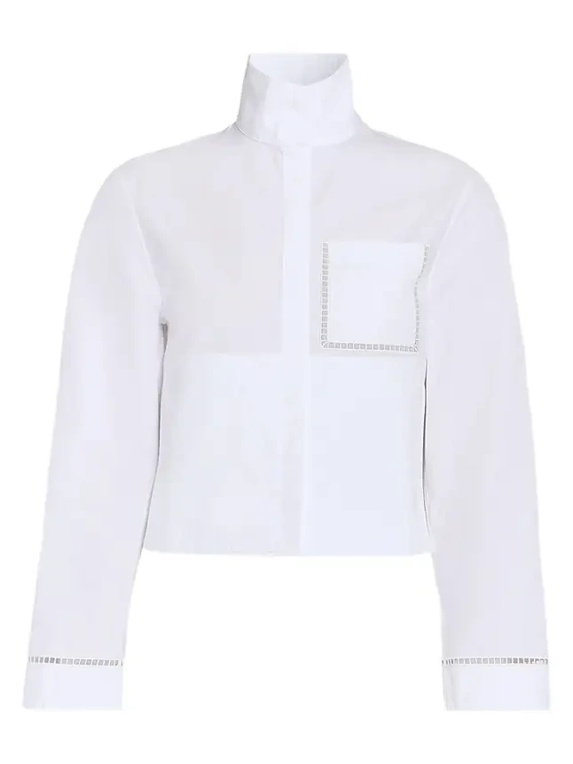 Alaïa Women's Ladder Stitch Poplin Cotton Shirt