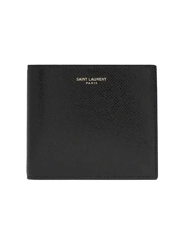 Saint Laurent Men's East-West Wallet with Coin Purse in Coated Bark Leather