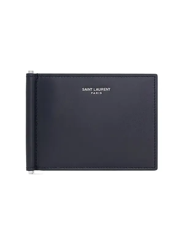 Men's Bill Clip Wallet in Smooth Leather - Midnight Blue Men's Bill Clip Wallet in Smooth Leather - Midnight Blue