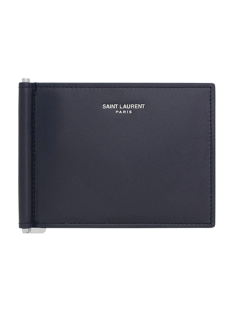Saint Laurent Men's Bill Clip Wallet in Smooth Leather - Midnight Blue