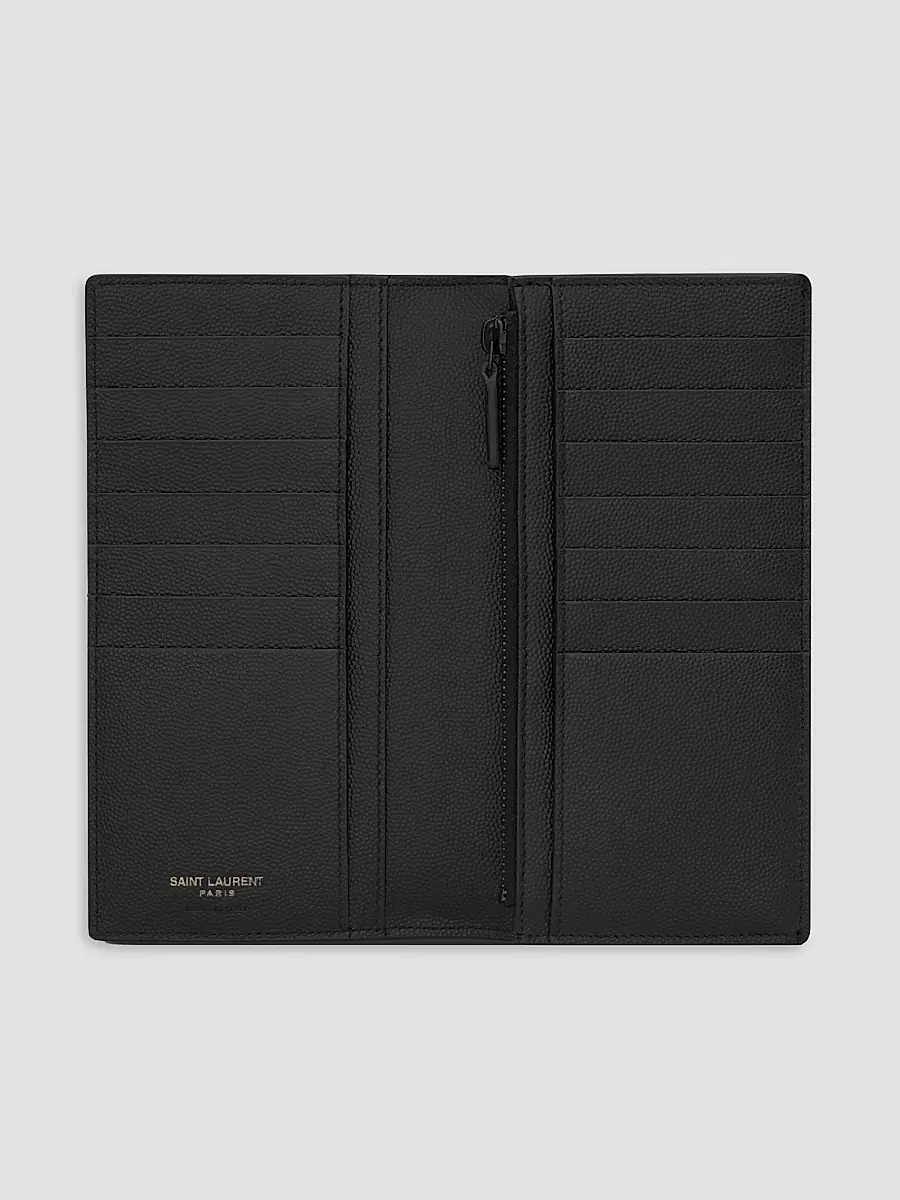 Saint Laurent Men's Cassandre Continental Wallet in Grain De Poudre Leather | Thumbnail 2 Saint Laurent Men's Cassandre Continental Wallet in Grain De Poudre Leather | Thumbnail 2