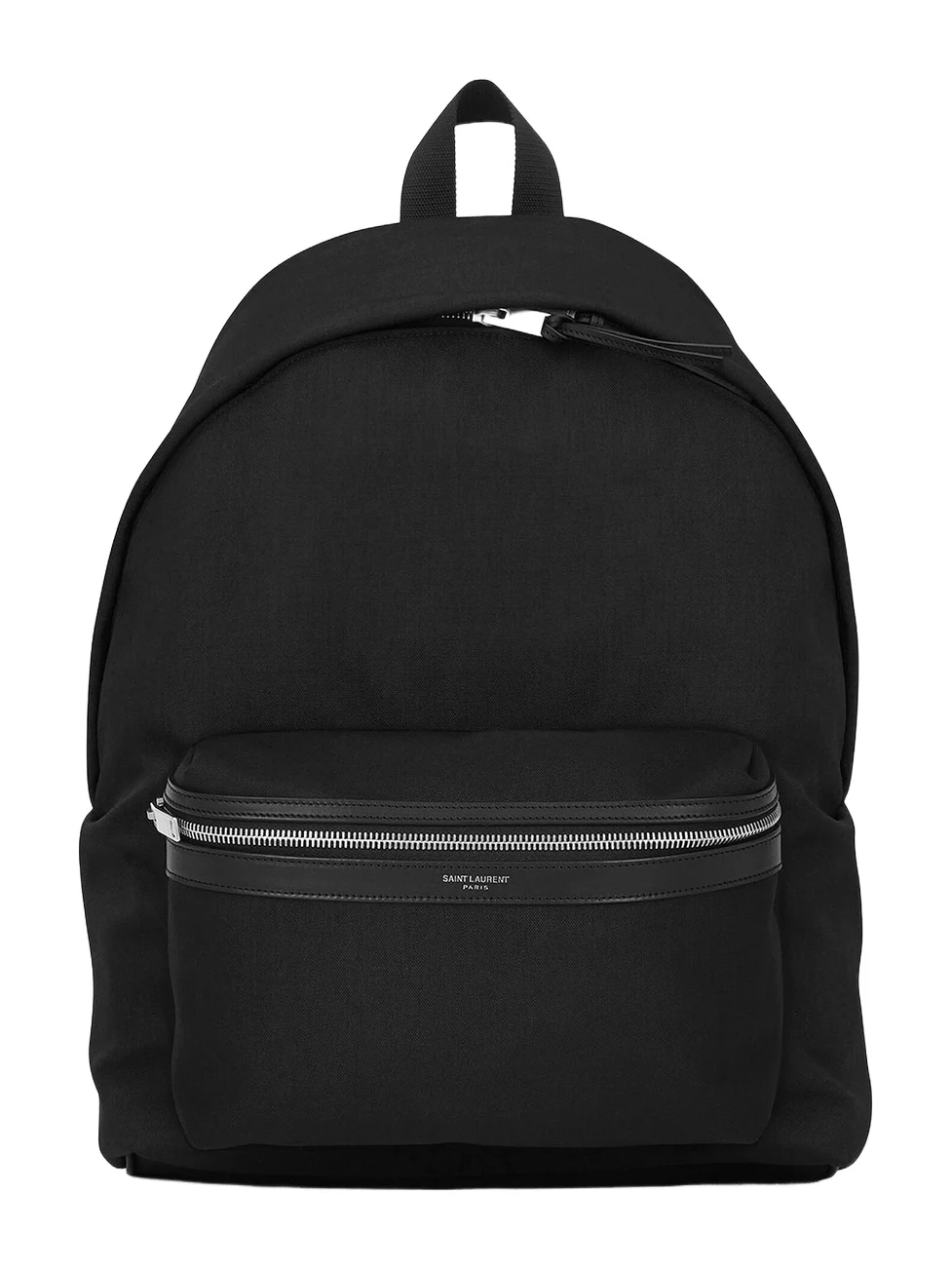 Saint Laurent Men's City Backpack in Canvas, Nylon and Leather - Black