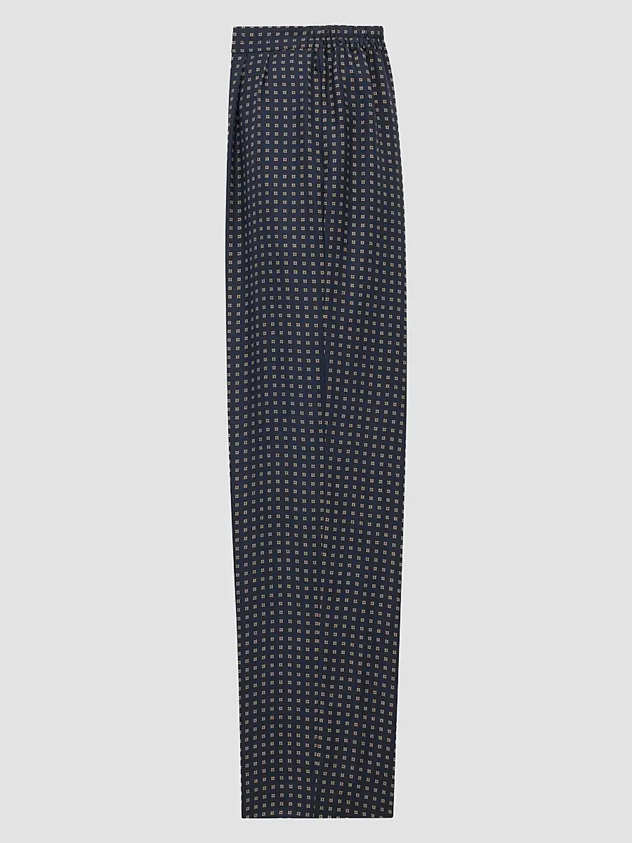 Saint Laurent Men's Pants in Square Silk - Marine | Thumbnail 2 Saint Laurent Men's Pants in Square Silk - Marine | Thumbnail 2