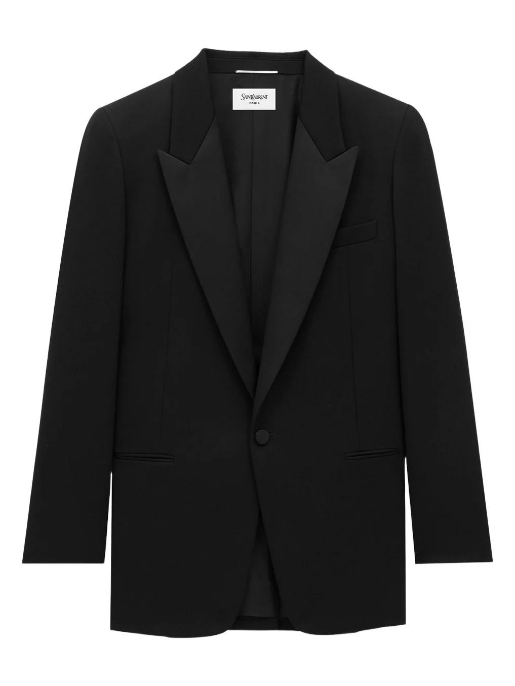 Saint Laurent Men's Single-Breasted Tuxedo Jacket in Grain De Poudre
