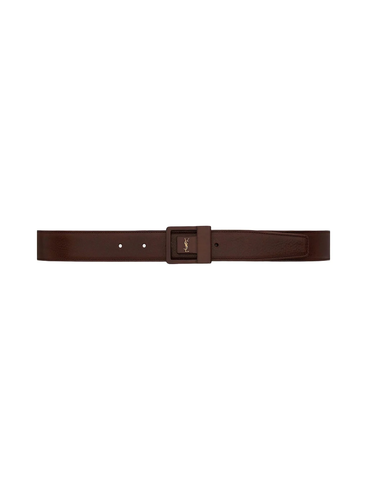 Saint Laurent Women's La 66 Belt in Leather - Red Tan Brown