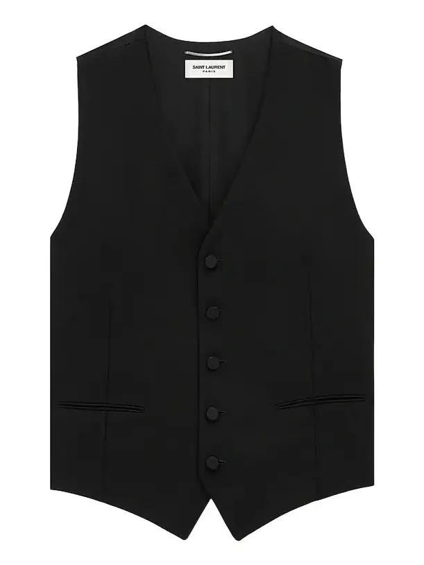 Men's Cassandre Tuxedo Vest in Grain De Poudre