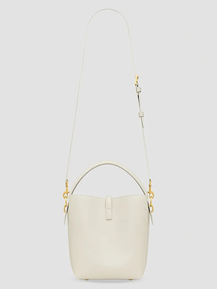 Saint Laurent Women's Le 37 Bucket Bag in Shiny Leather - White | Thumbnail 2 Saint Laurent Women's Le 37 Bucket Bag in Shiny Leather - White | Thumbnail 2