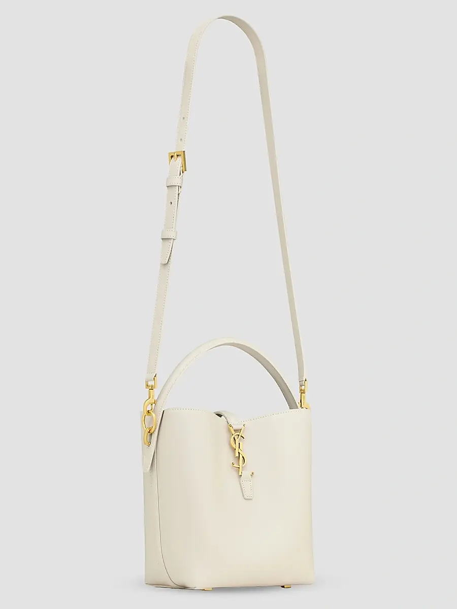 Saint Laurent Women's Le 37 Bucket Bag in Shiny Leather - White | Thumbnail 4 Saint Laurent Women's Le 37 Bucket Bag in Shiny Leather - White | Thumbnail 4