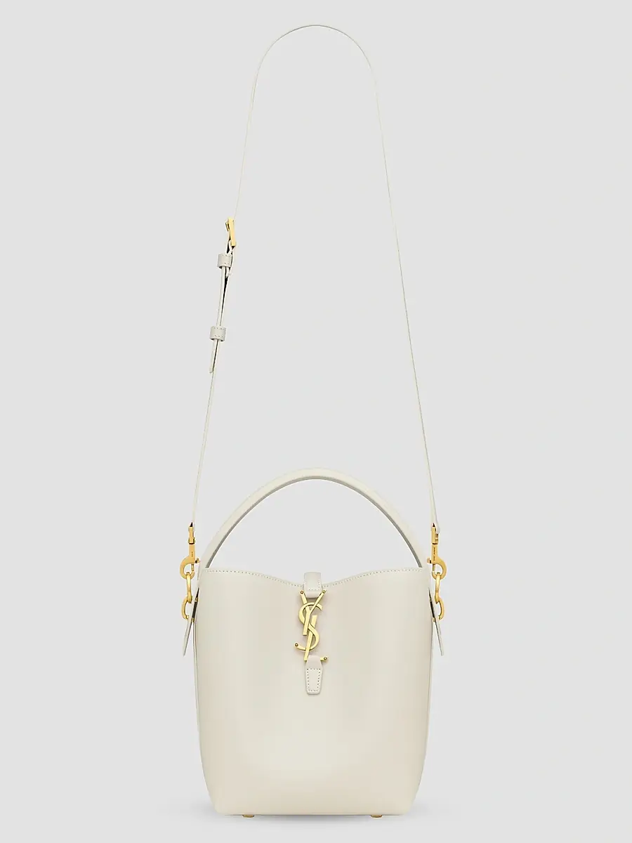 Saint Laurent Women's Le 37 Bucket Bag in Shiny Leather - White | Thumbnail 5 Saint Laurent Women's Le 37 Bucket Bag in Shiny Leather - White | Thumbnail 5