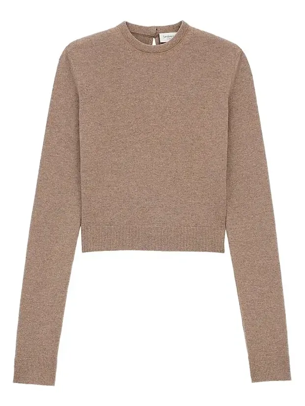 Women's Crewneck Sweater in Wool - Taupe Chine