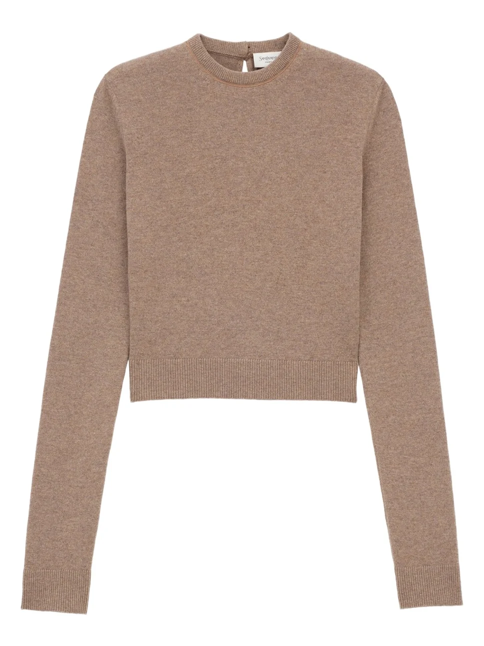 Saint Laurent Women's Crewneck Sweater in Wool - Taupe Chine