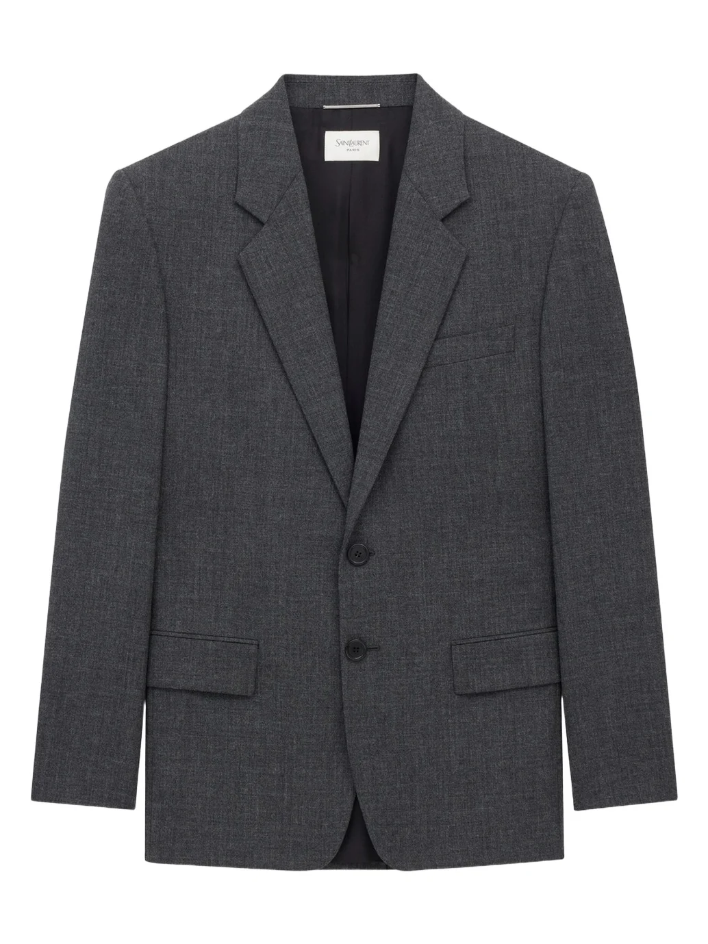 Men's Single-Breasted Jacket in Wool - Gris Chine Men's Single-Breasted Jacket in Wool - Gris Chine