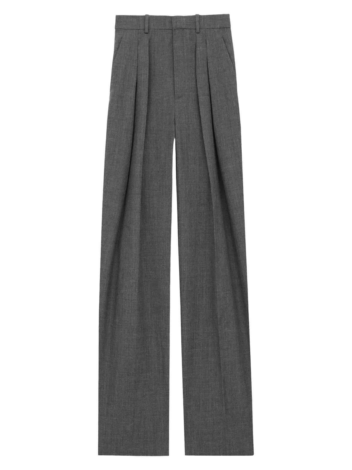 Women's Wide-Leg Pants in Wool - Gris Chine Women's Wide-Leg Pants in Wool - Gris Chine