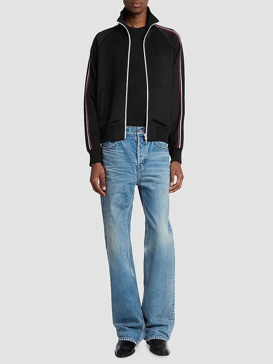 Saint Laurent Men's Cassandre Track Jacket in Jersey - Noir | Thumbnail 2