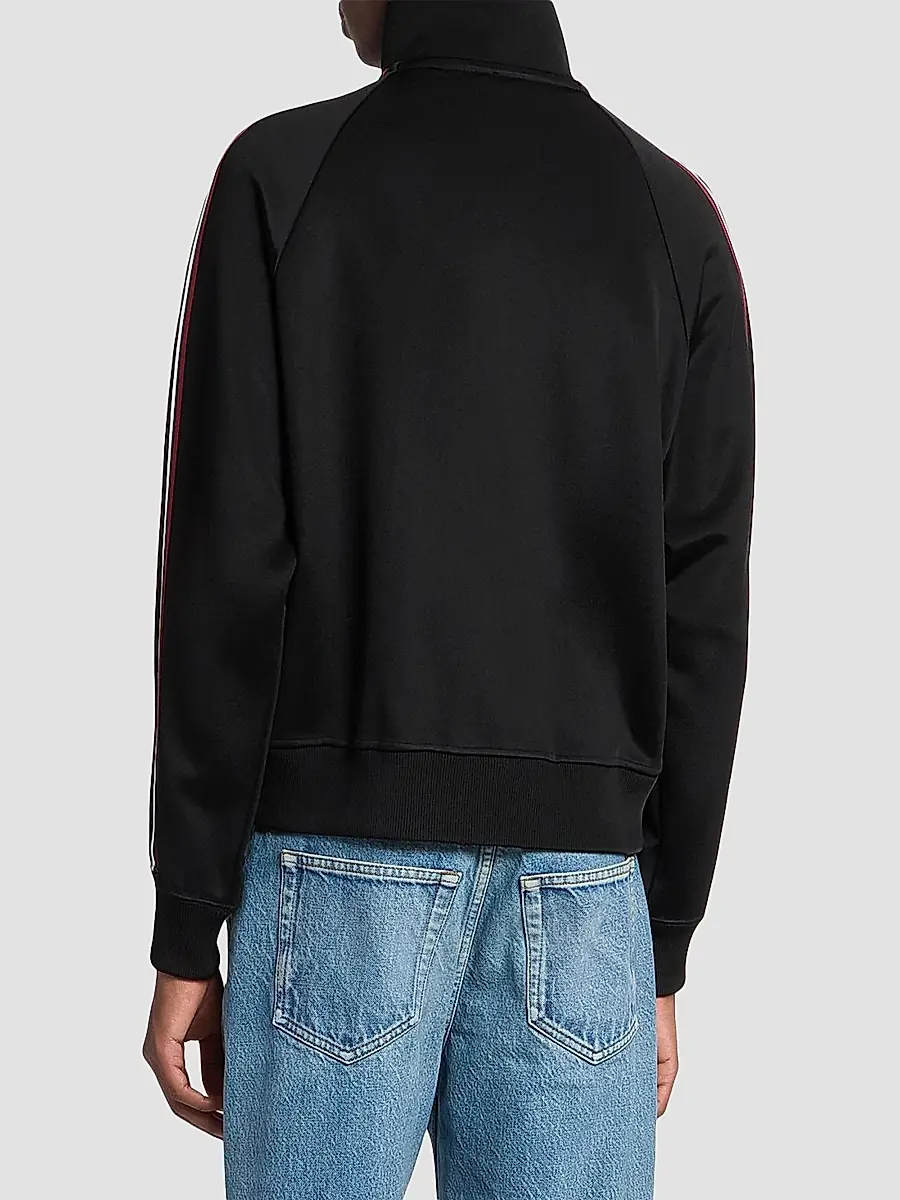 Saint Laurent Men's Cassandre Track Jacket in Jersey - Noir | Thumbnail 4