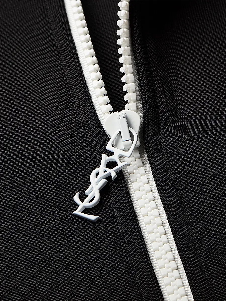 Saint Laurent Men's Cassandre Track Jacket in Jersey - Noir | Thumbnail 6