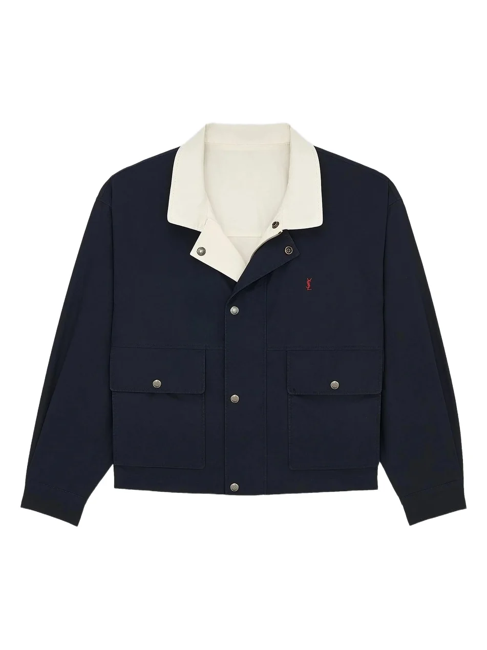 Men's Cassandre Reversible Work Jacket in Brushed Cotton Canvas Men's Cassandre Reversible Work Jacket in Brushed Cotton Canvas
