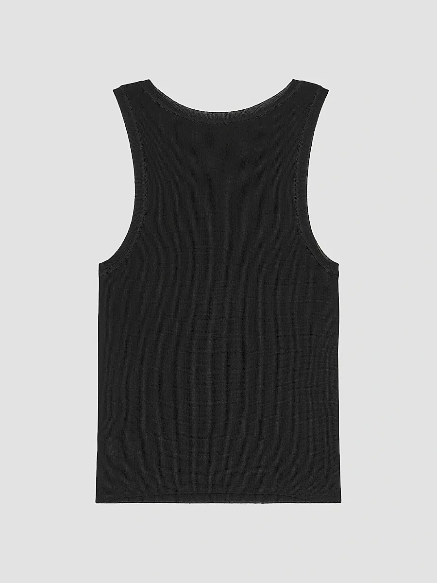 Saint Laurent Women's Tank Top in Ribbed Knit - Noir | Thumbnail 2