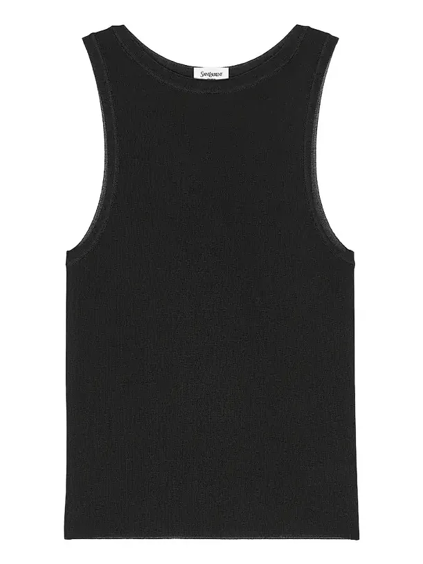 Women's Tank Top in Ribbed Knit - Noir
