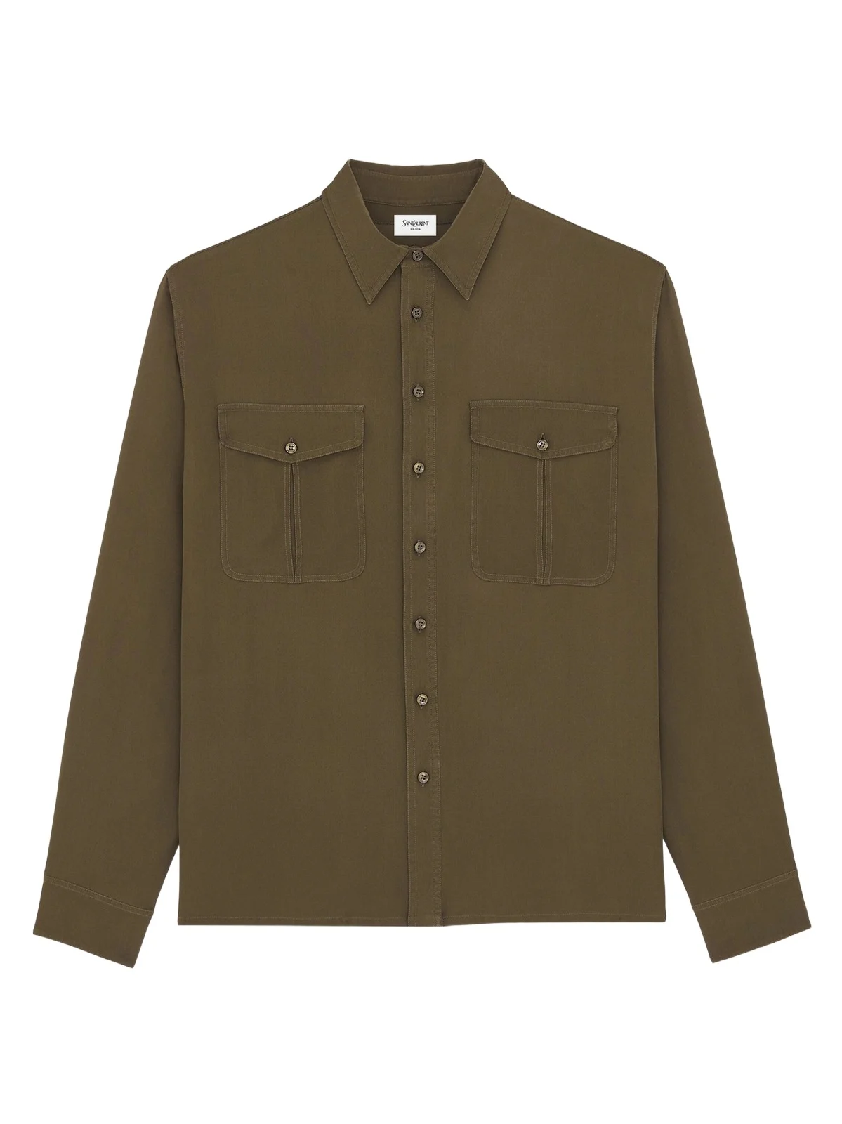Saint Laurent Men's Shirt in Silk Satin-Back Crepe