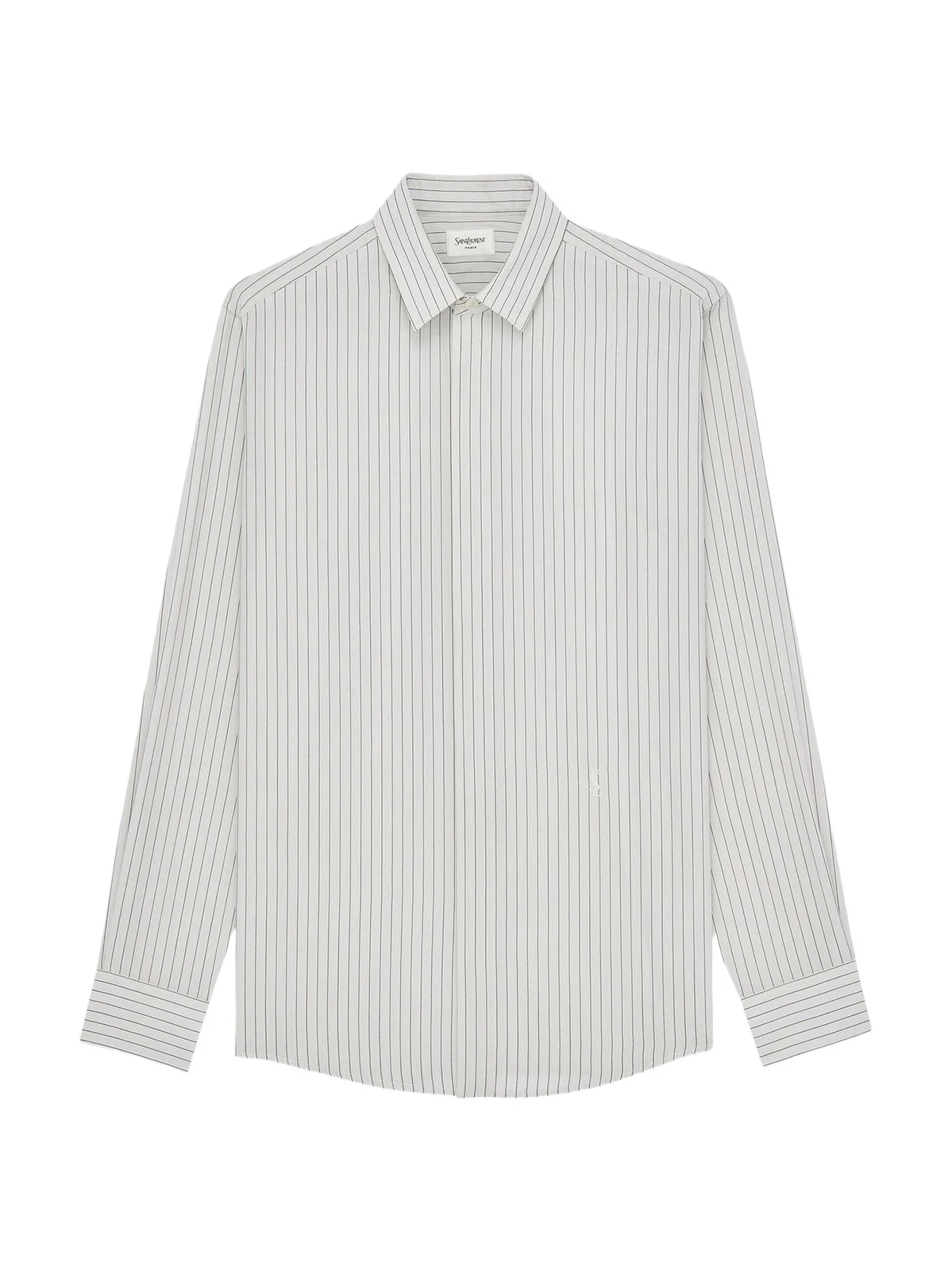 Men's Cassandre Slim Shirt in Striped Viscose - Craie Noir Men's Cassandre Slim Shirt in Striped Viscose - Craie Noir