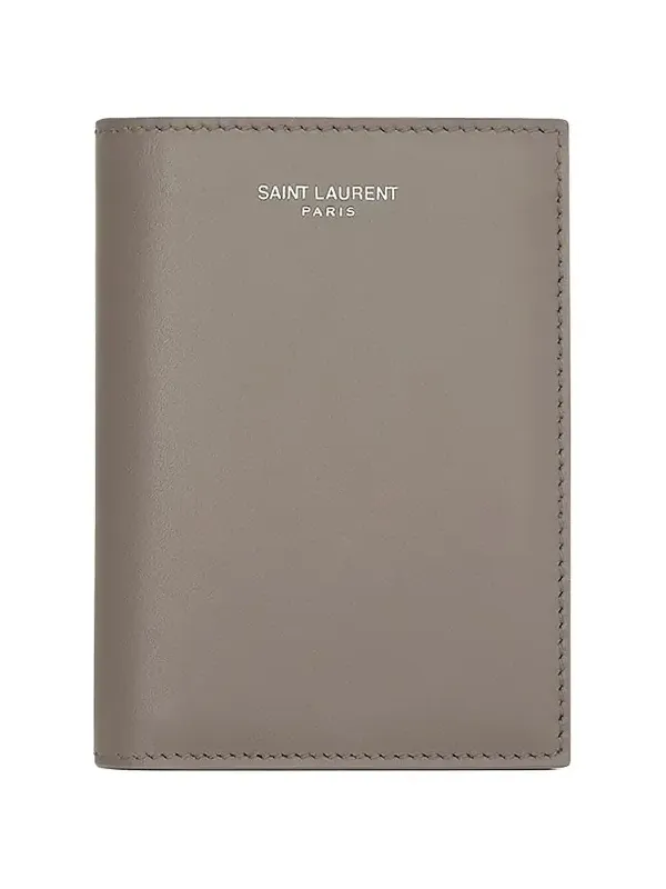 Men's Credit Card Wallet in Smooth Leather - Light Taupe Men's Credit Card Wallet in Smooth Leather - Light Taupe