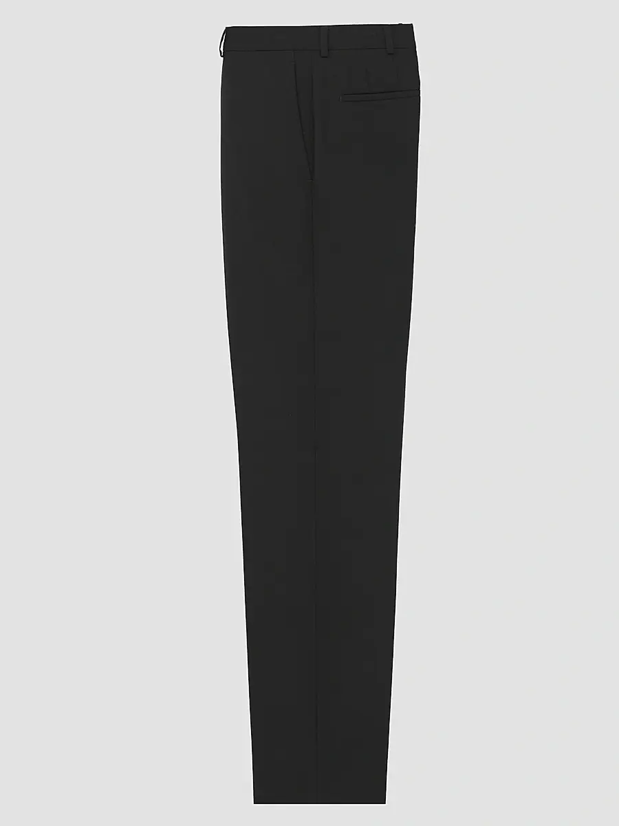 Saint Laurent Men's Slim-Fit Pants in Virgin Wool - Noir | Thumbnail 2
